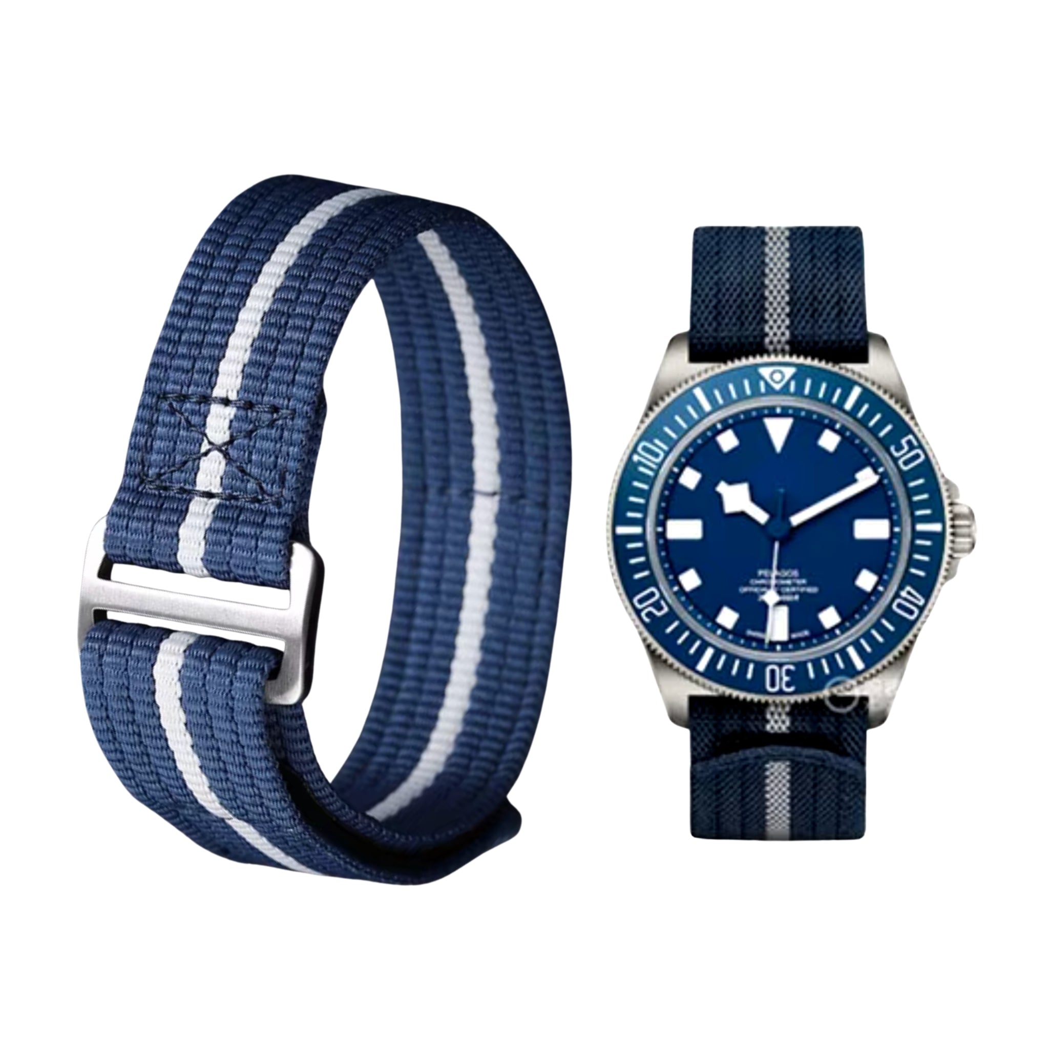 Nylon Strap - For Tudor Pelagos FXD - Blue/Grey - Helvetus