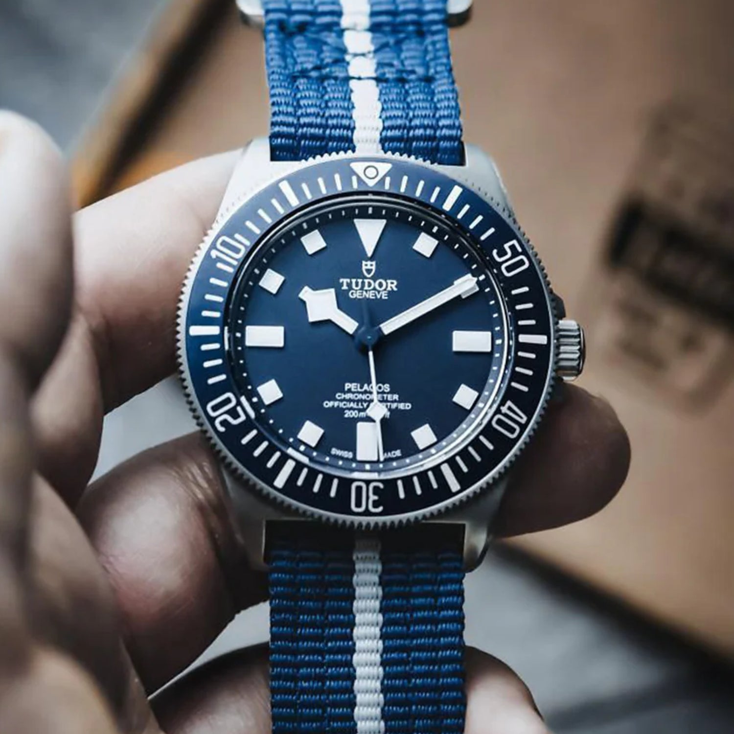 Nylon Strap - For Tudor Pelagos FXD - Blue/Grey - Helvetus