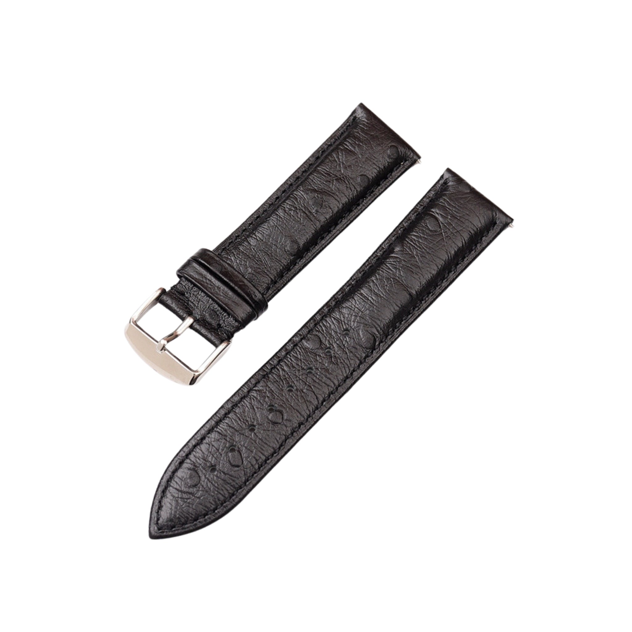 Ostrich Leather Strap - Black - Ostrich Pattern - Helvetus