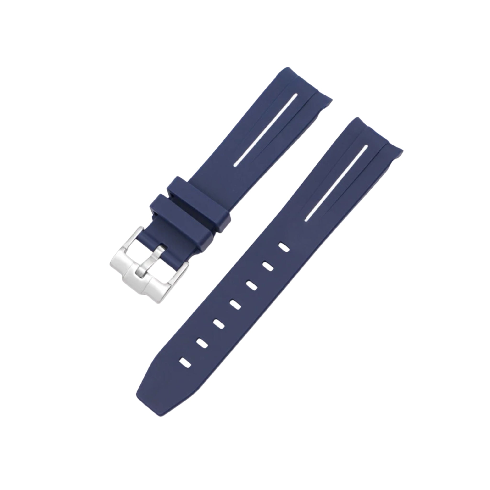 Polar Light MoonSwatch Strap in Rubber - Blue/White - Helvetus