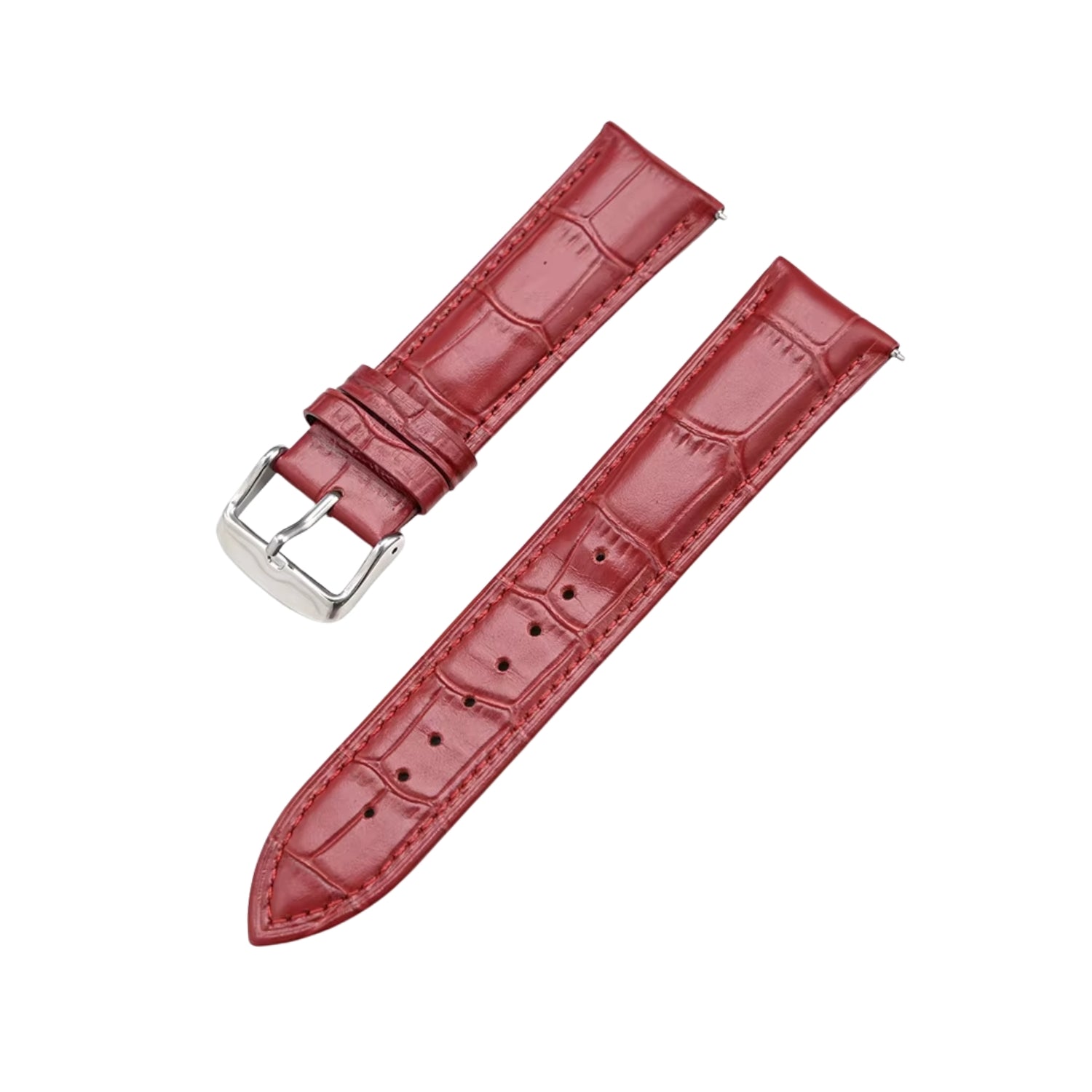 Red Alligator Leather Watch Strap – Handcrafted Replacement Band – Hel