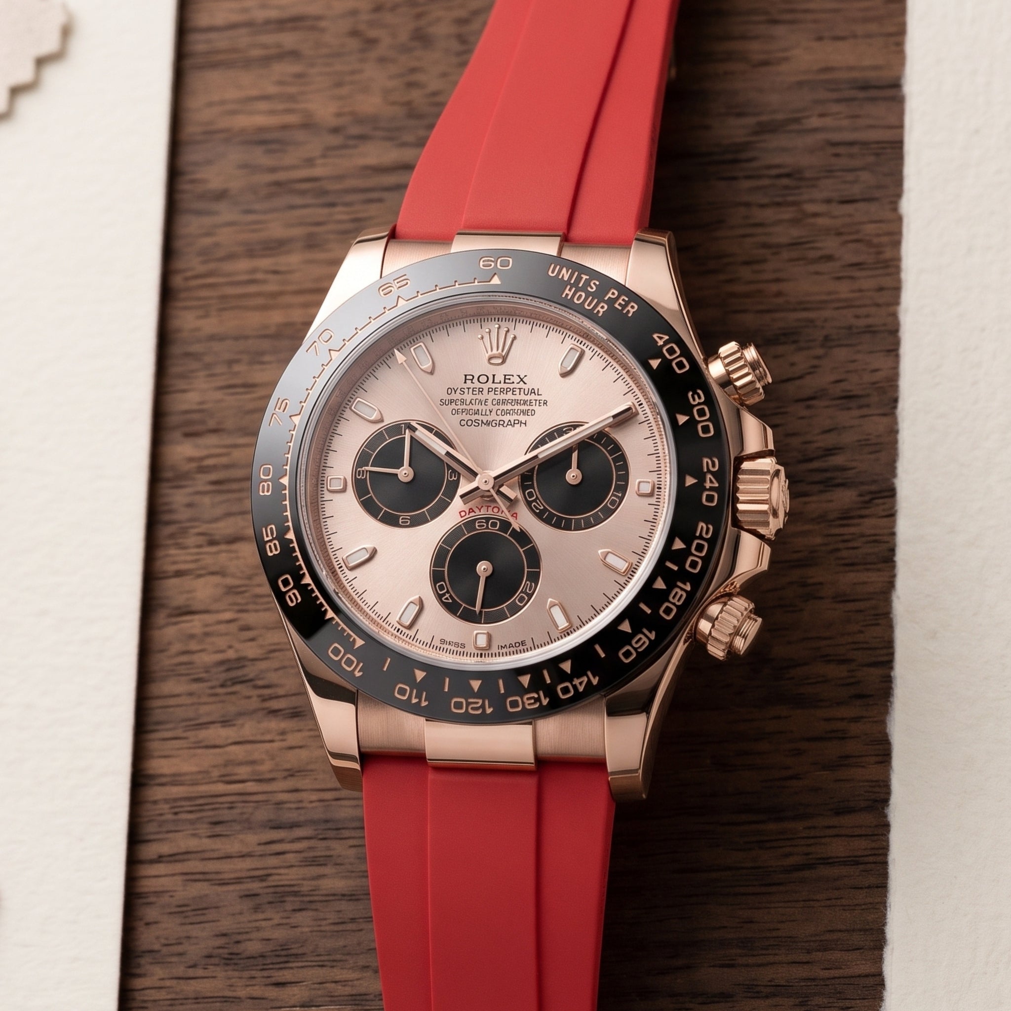 Red Rubber Strap for Rolex Oysterflex | Helvetus®