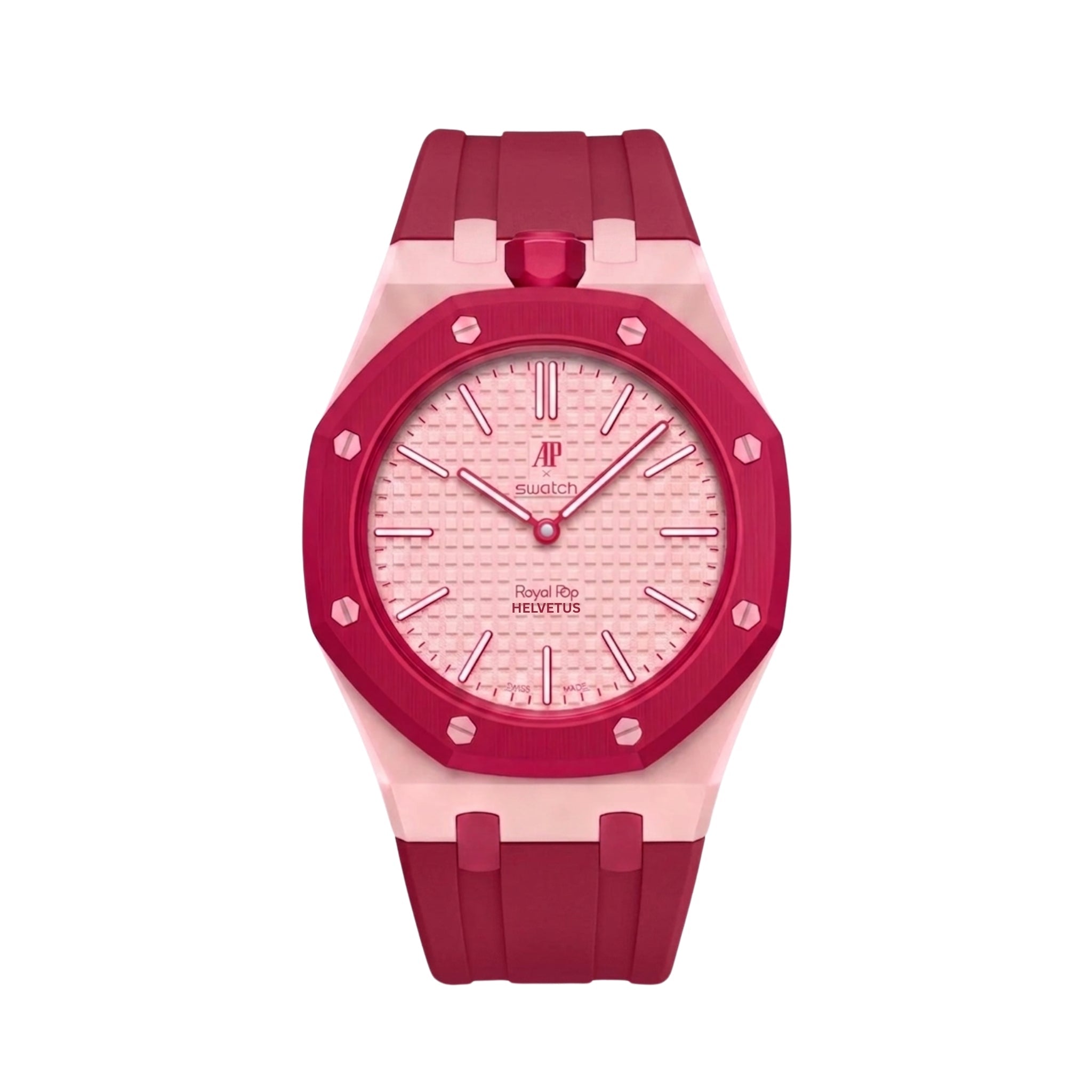 Swatch Audemars Piguet  Pop ピンク×赤 Royal Pop Strap for Otto Rosso — Wrist Case Set | Helvetus®