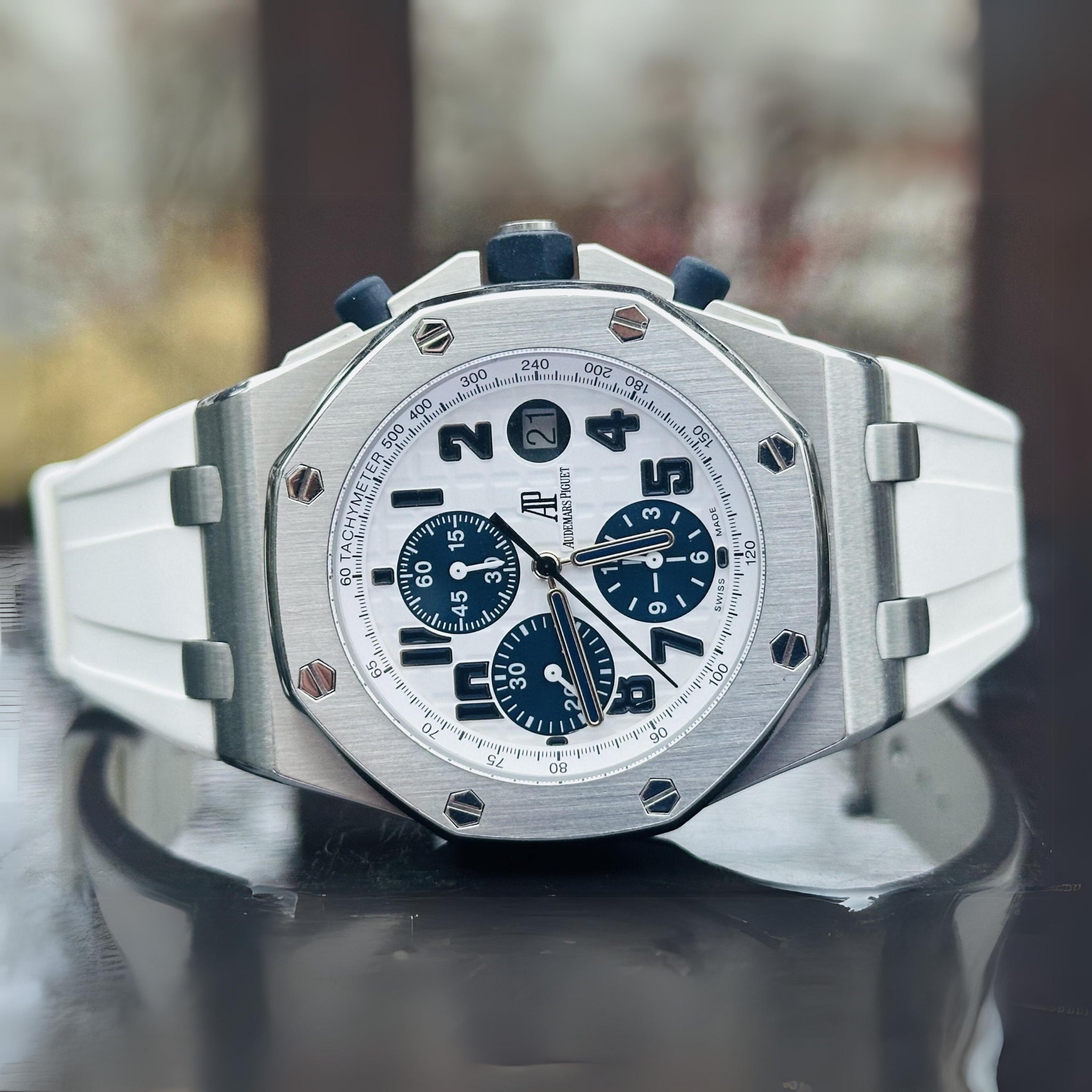 Audemars Piguet Offshore 42mm Rubber Strap in White Helvetus Switzerland