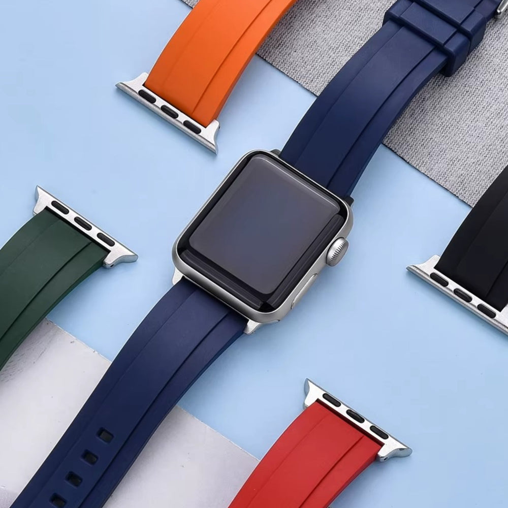 Strap for all Apple Watch Models - Brown Rubber by Helvetus®