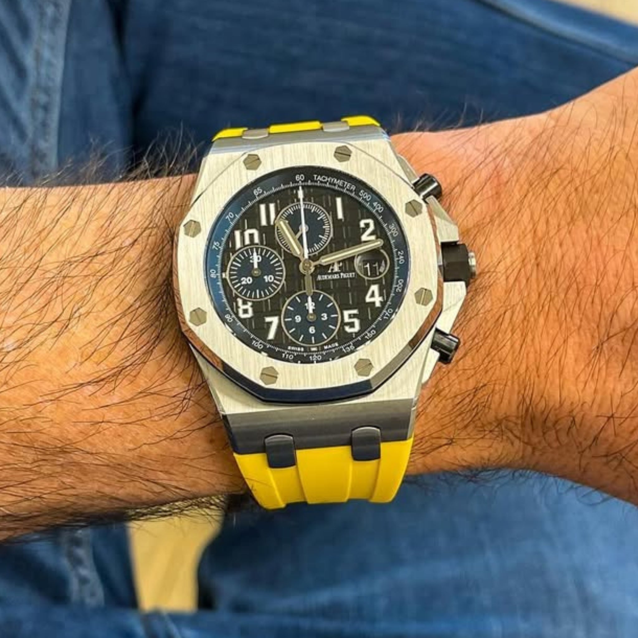 Rubber Strap - For all Audemars Piguet Offshore 42mm - Yellow - Helvetus