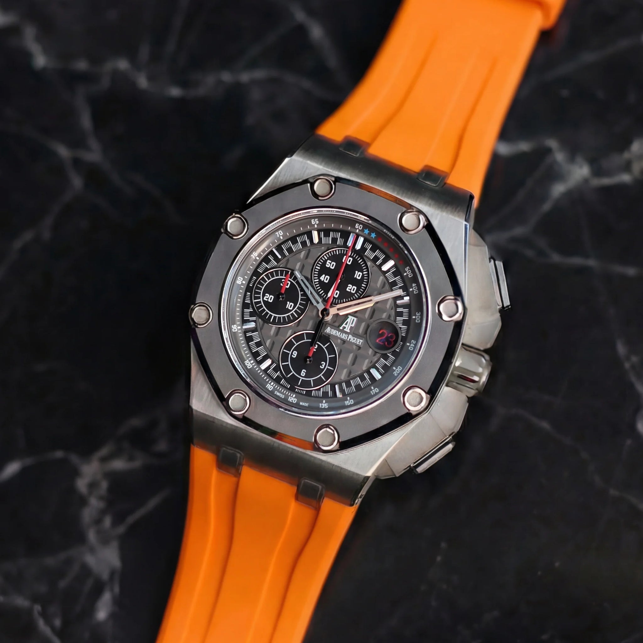 Rubber Strap - For all Audemars Piguet Offshore 44mm - Orange - Helvetus