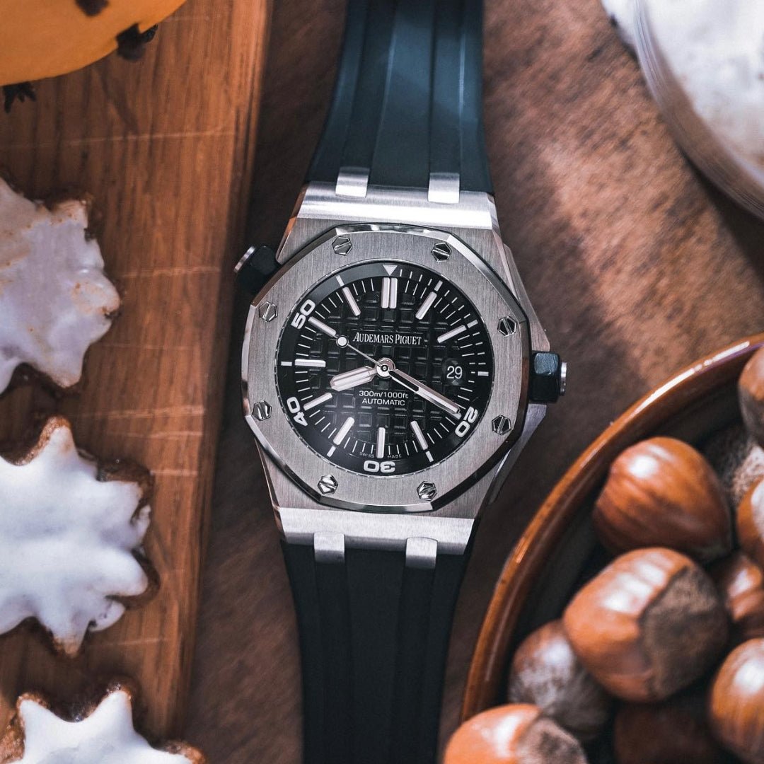 Audemars Piguet ブラック ラバーベルト YZ5842 Audemars Piguet Diver Rubber Strap in Black - Helvetus® Switzerland