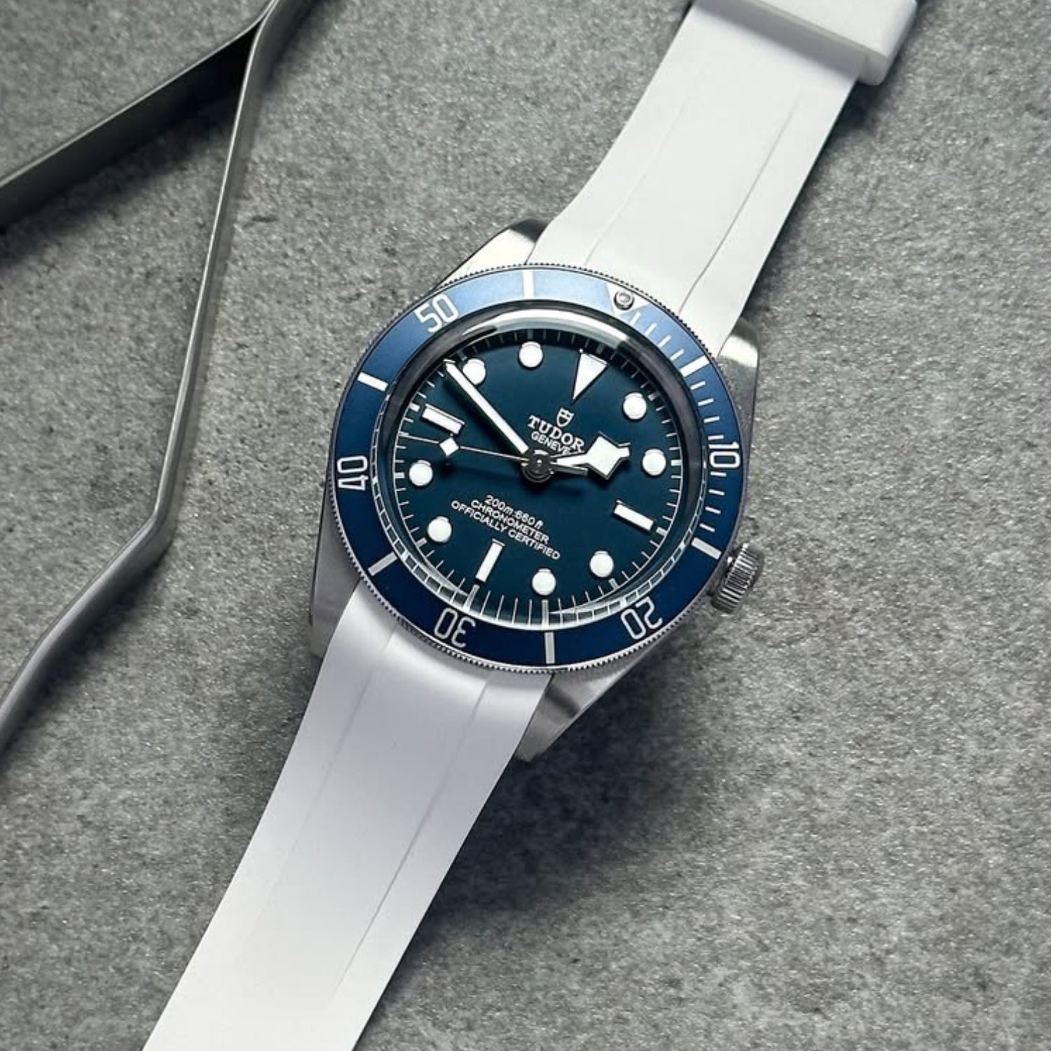 Rubber Strap - For all Tudor Black Bay Models - White - Helvetus