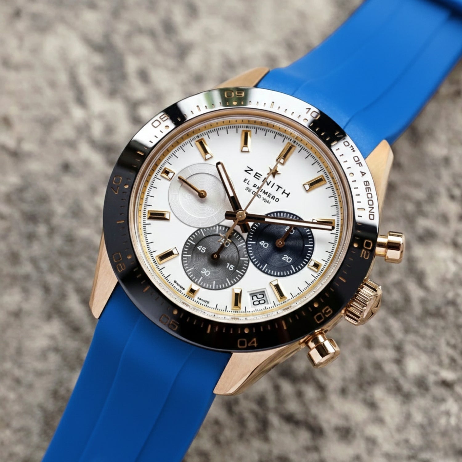 ルグランブルーGOD SPEED スタンドカラージャージ サイズ1 Strap for Zenith Chronomaster in Blue - Helvetus® Switzerland
