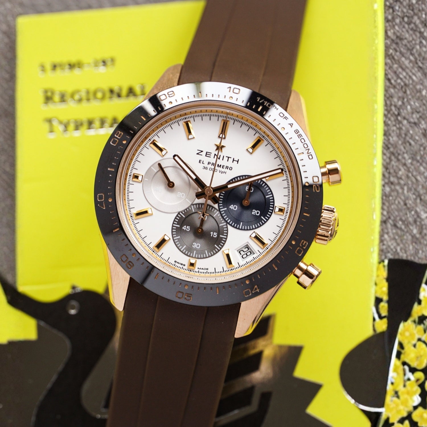 Rubber Strap - For all Zenith Chronomaster Models - Brown - Helvetus