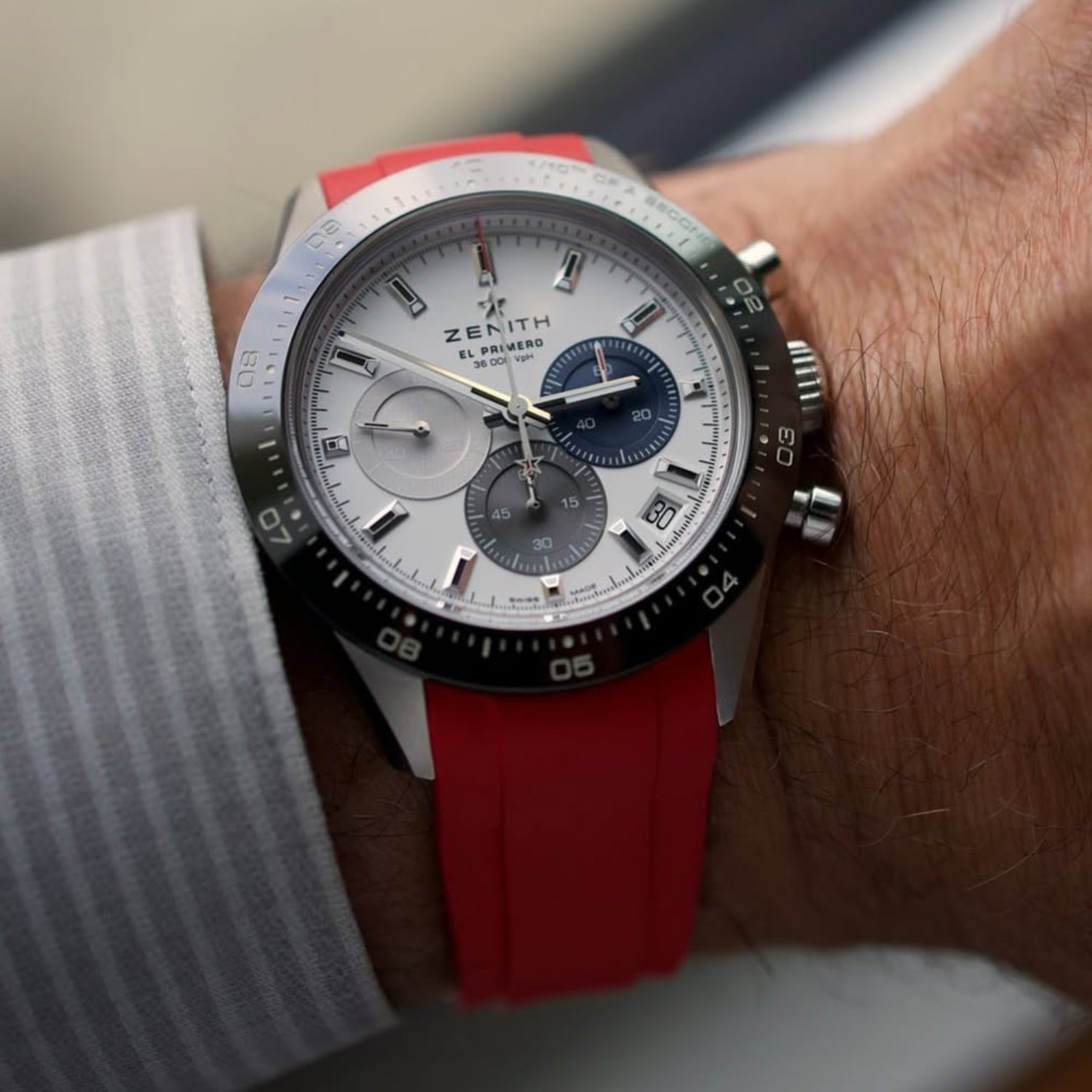 Rubber Strap - For all Zenith Chronomaster Models - Red - Helvetus