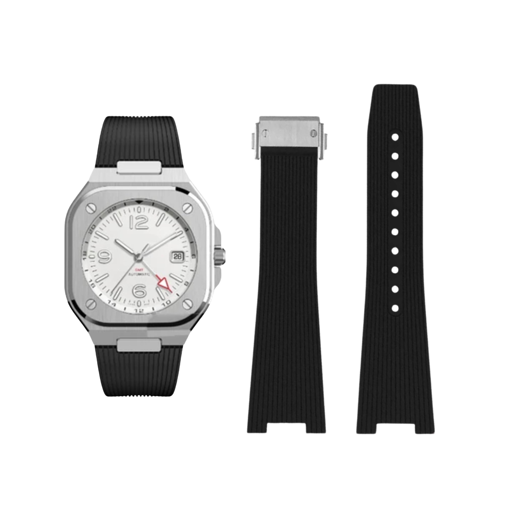 Rubber Strap - For Bell & Ross BR - 05 - Black - Helvetus