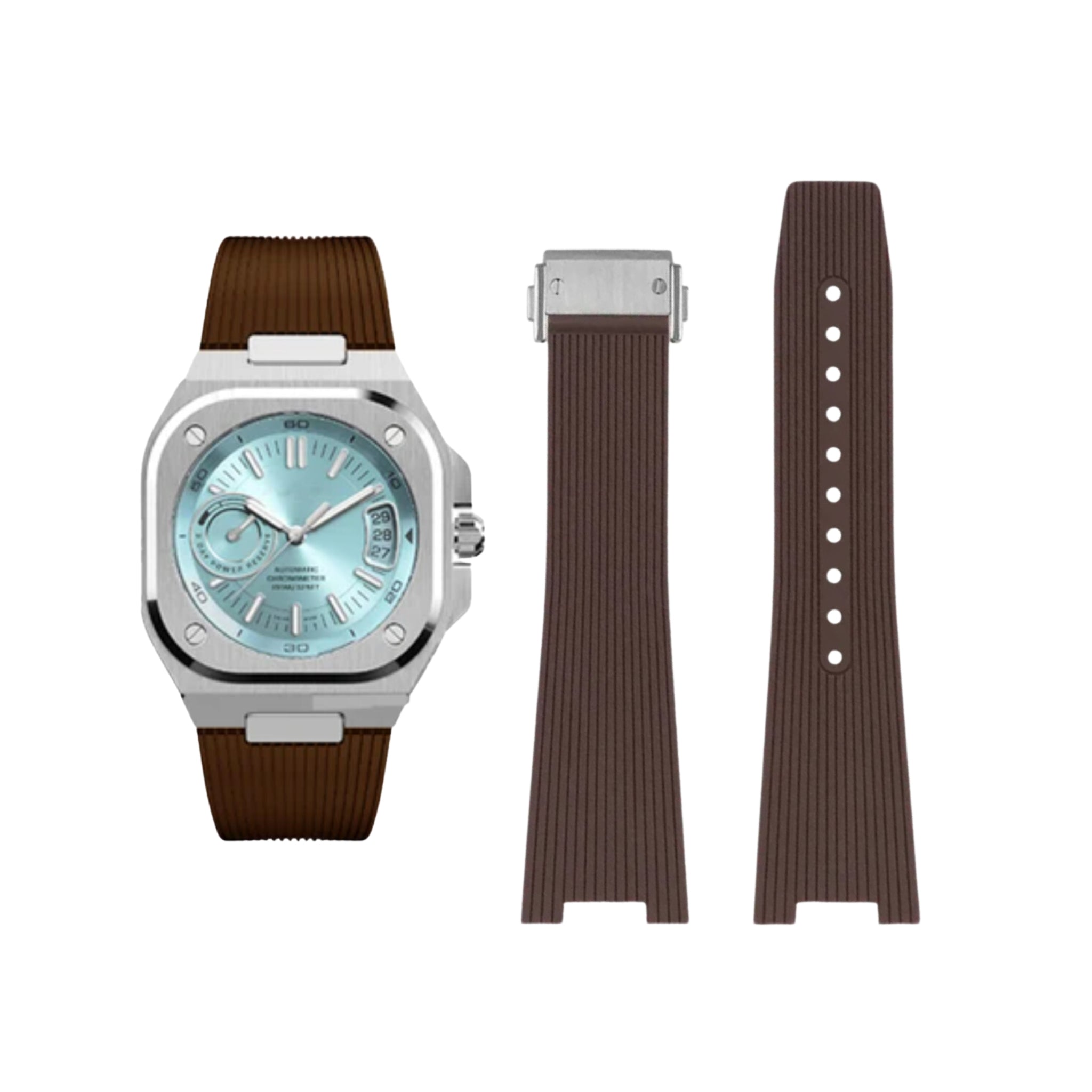 Rubber Strap - For Bell & Ross BR - 05 - Brown - Helvetus