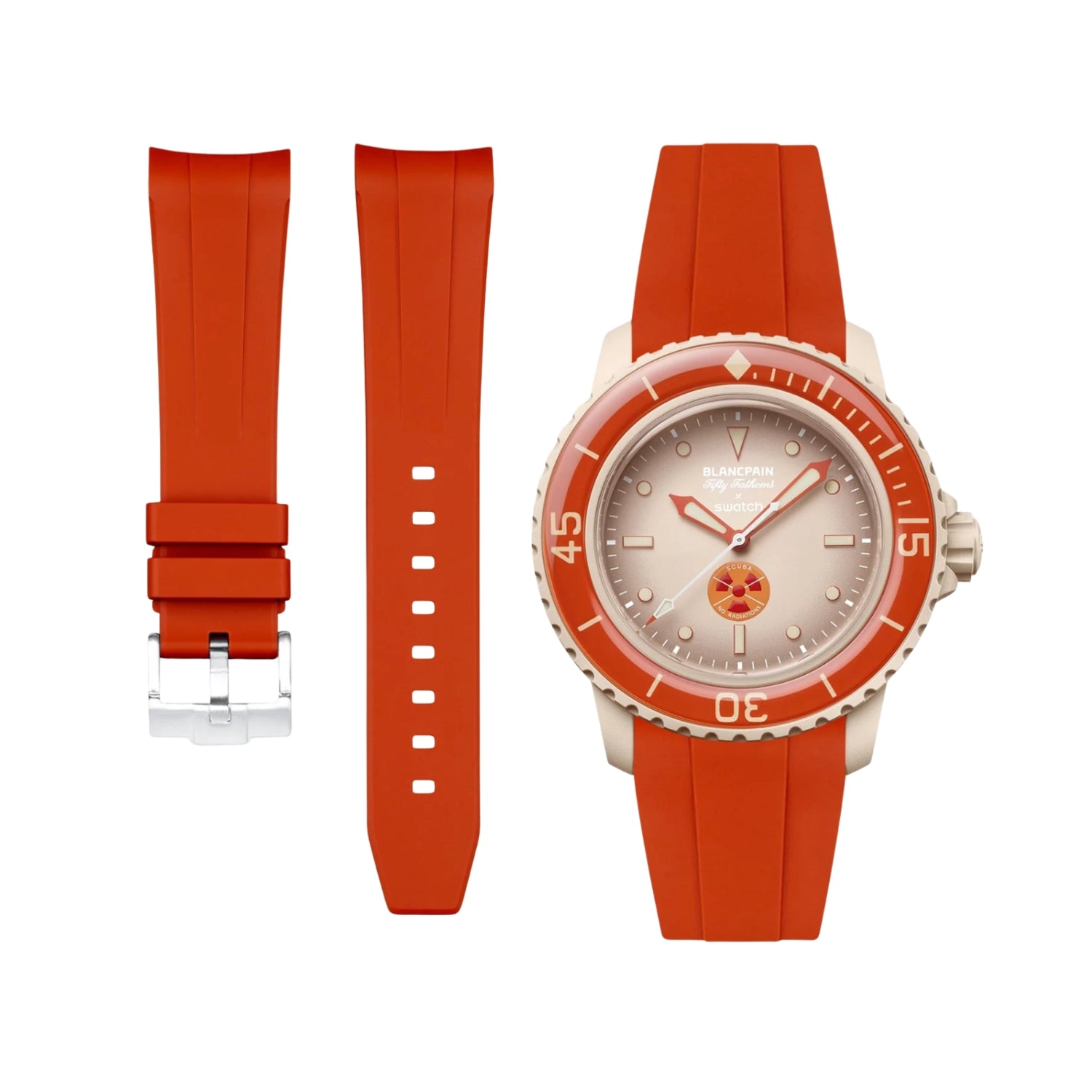 Rubber Strap - For Blancpain X Swatch - Arctic Ocean - Helvetus