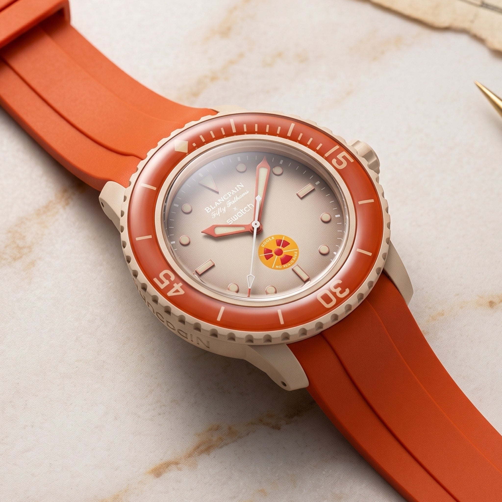 Rubber Strap - For Blancpain X Swatch - Arctic Ocean - Helvetus
