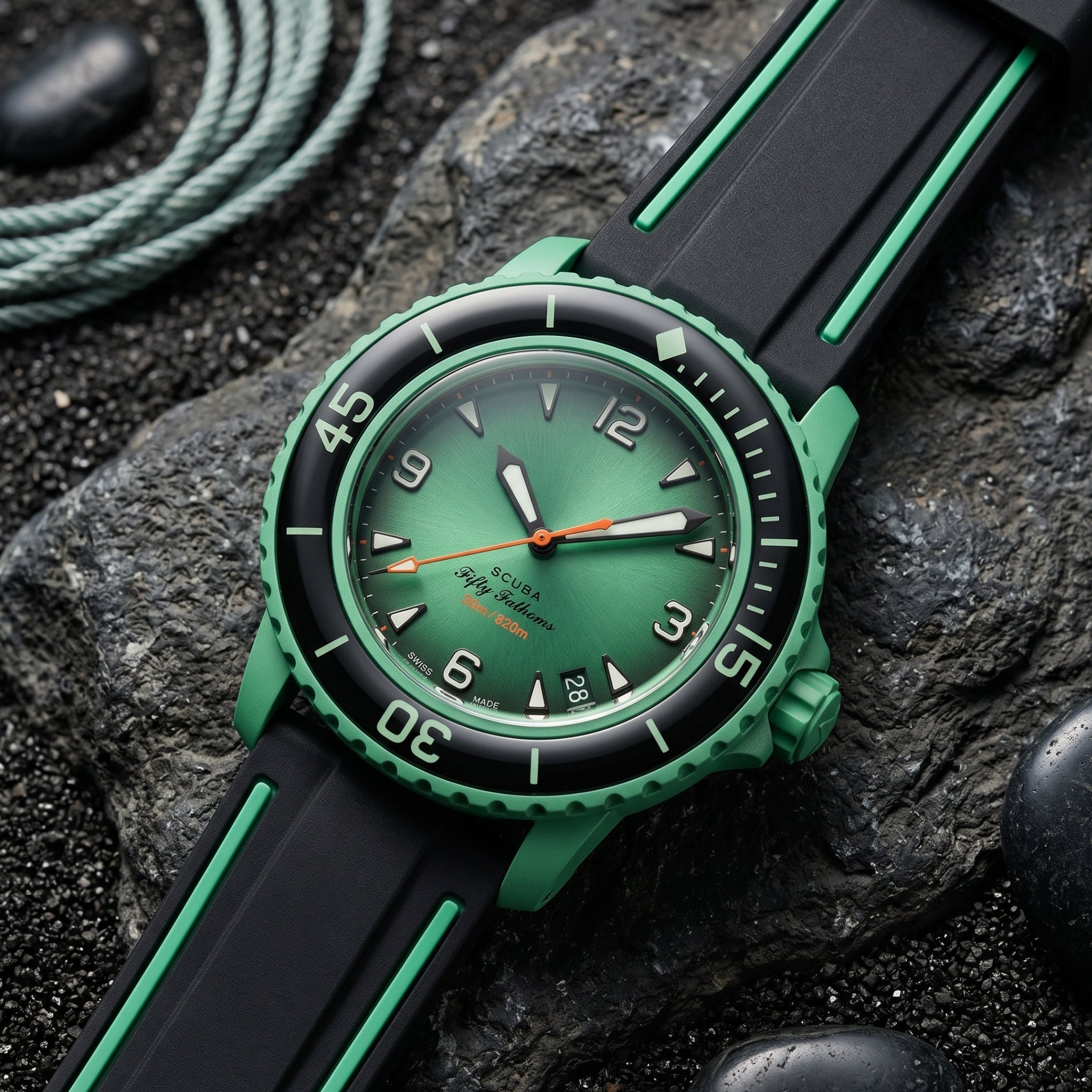 Strap for Blancpain X Swatch in Green - Helvetus®