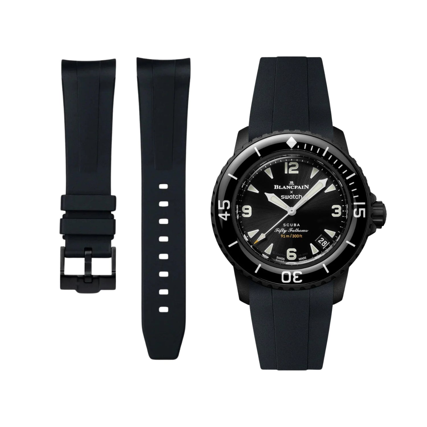 Rubber Strap - For Blancpain X Swatch - Ocean Of Storms - Helvetus