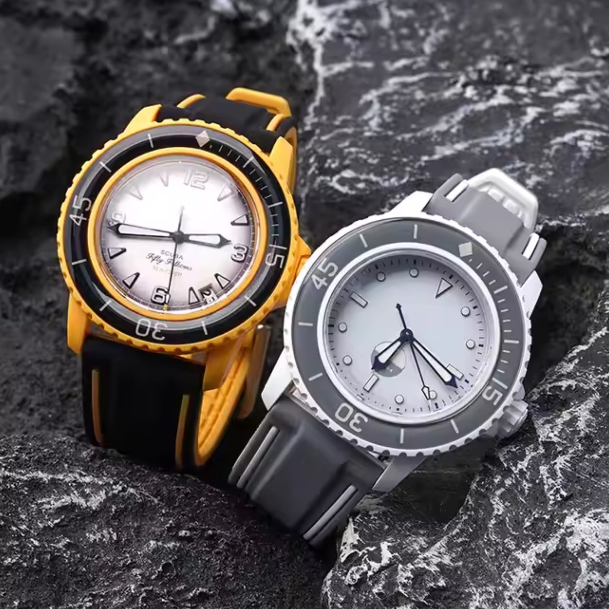 Strap for Blancpain X Swatch in Yellow/Black - Helvetus Strap for Blancpain X Swatch in Yellow/Black - Helvetus