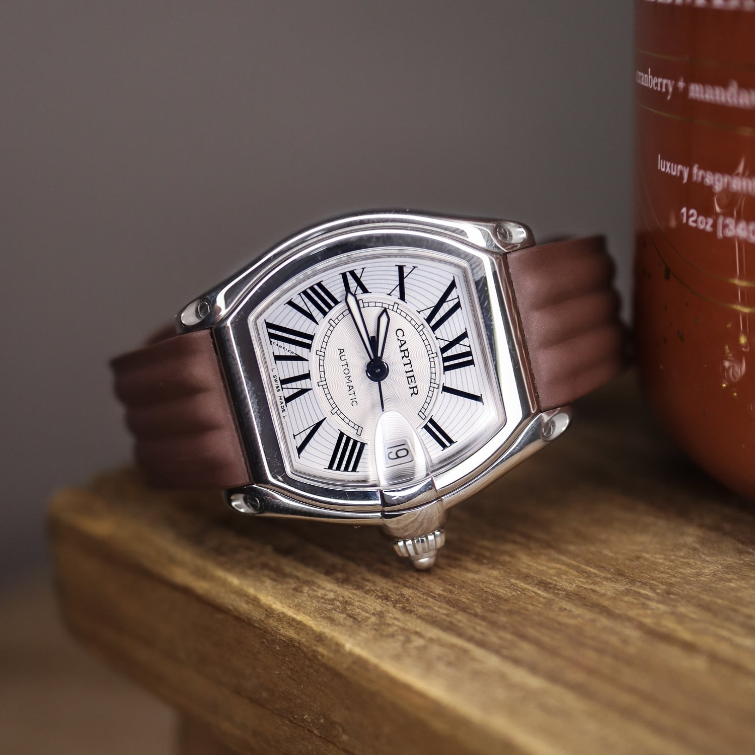 Cartier Roadster Brown Rubber Strap | Helvetus®