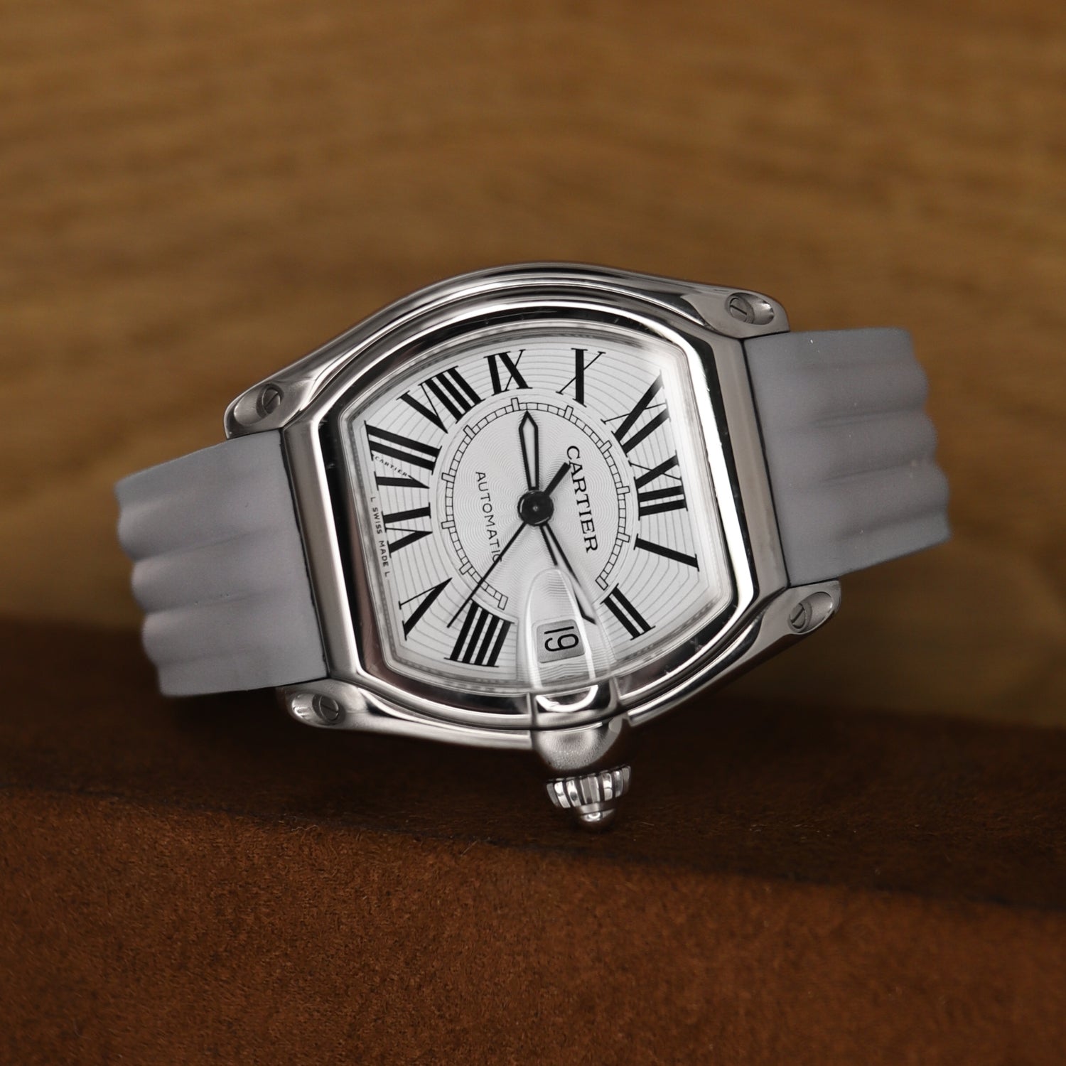 Grey Rubber Strap for Cartier Roadster – Quick Release Fit | Helvetus®