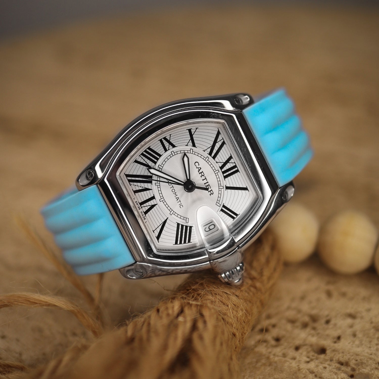 Cartier Roadster Rubber Strap - Light Blue | Helvetus®