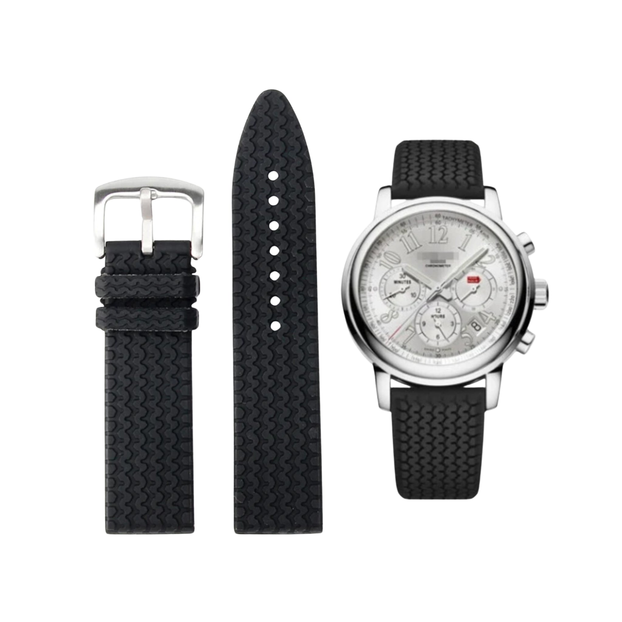 Rubber Strap - For Chopard Mille Milglia / Sports - Black - Helvetus