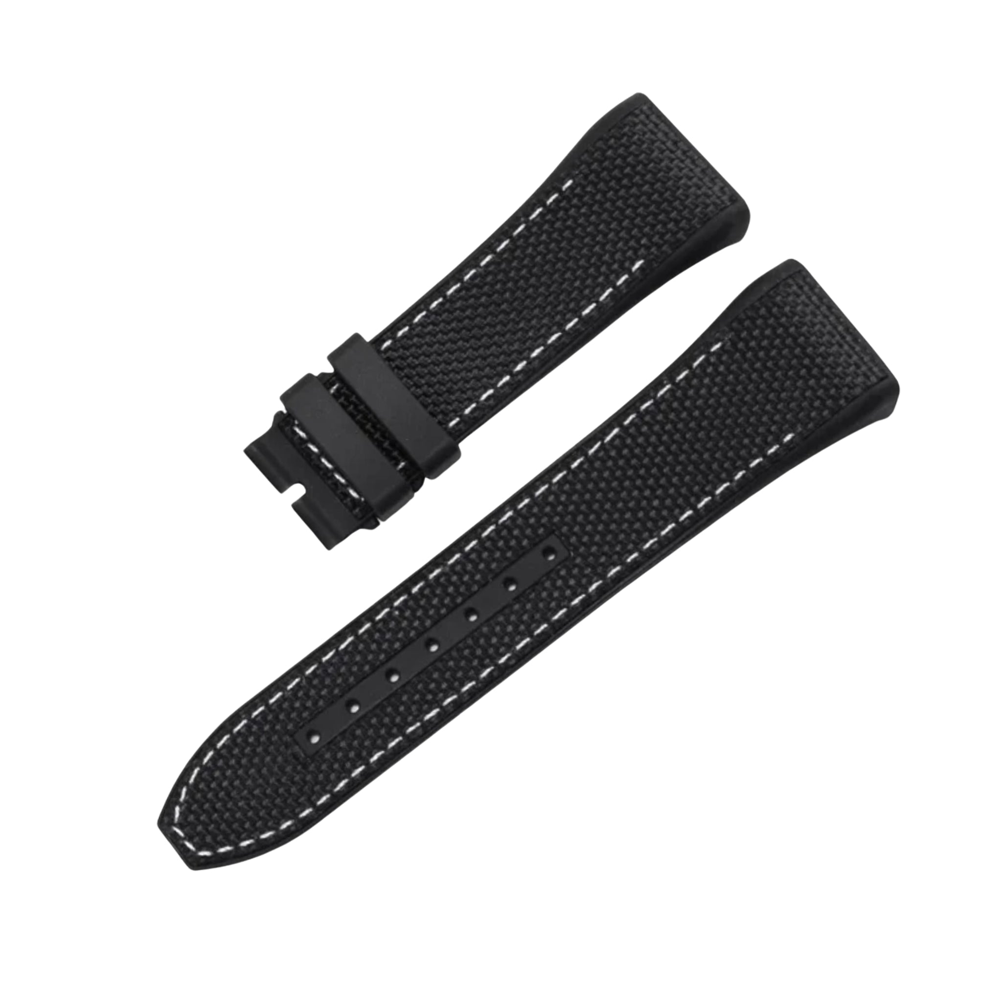 Rubber Strap - For Frank Muller V45 - Black/White - Helvetus