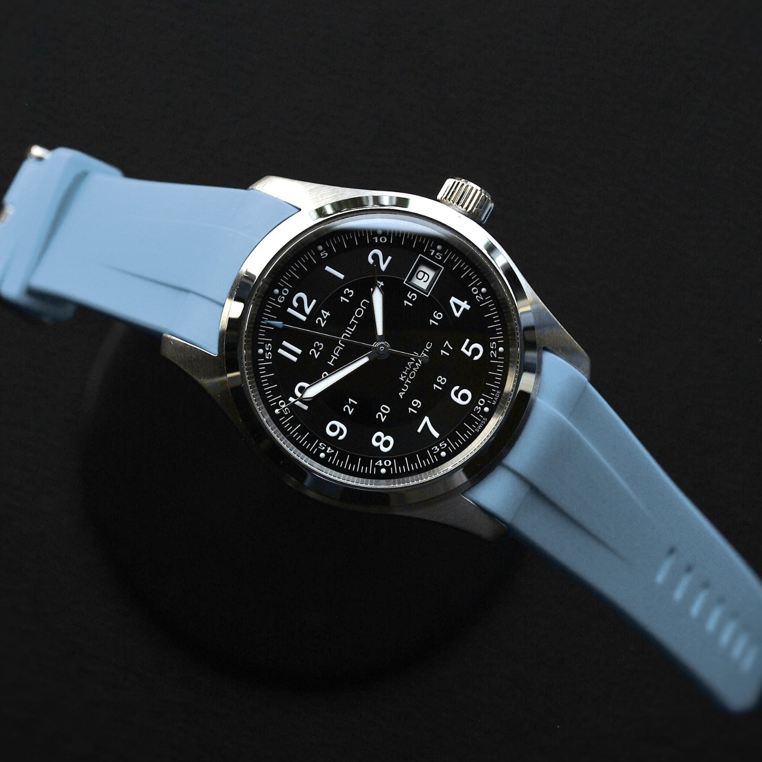 Rubber Strap – For Hamilton Khaki Field (38mm/40mm/42mm) - Baby Blue - Helvetus