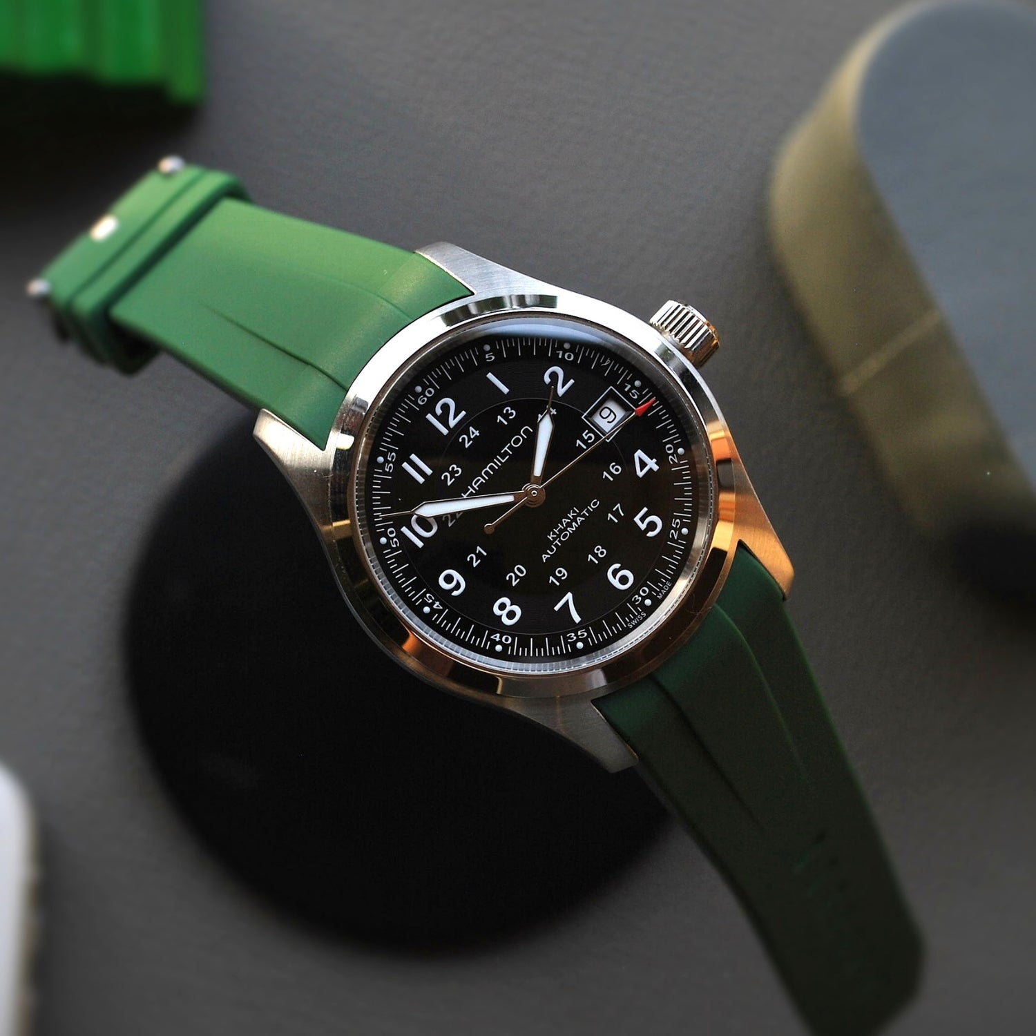 Green Rubber Strap for Hamilton Khaki Field – Helvetus®