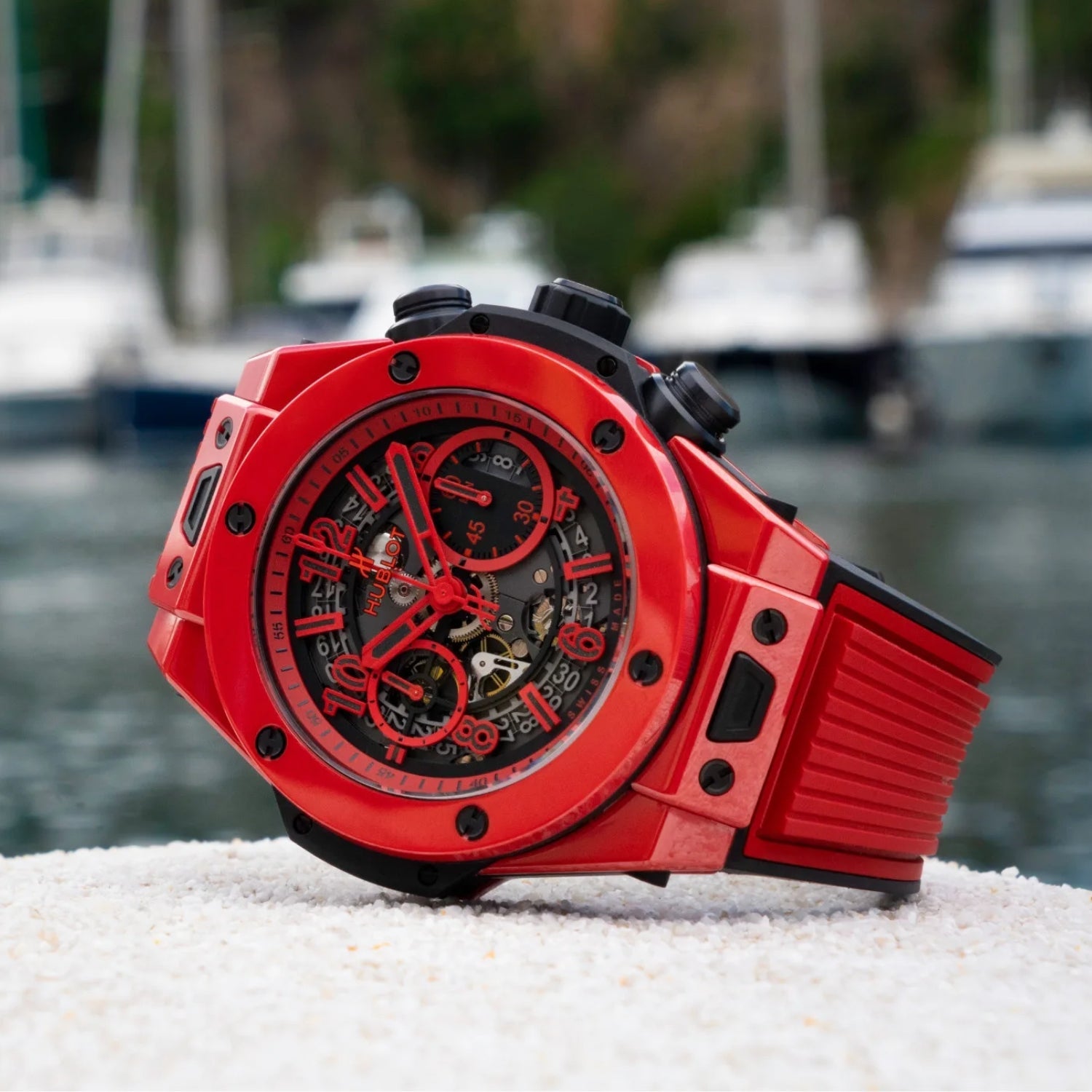 Hublot Big Bang 42mm Strap in Red - Helvetus® Switzerland