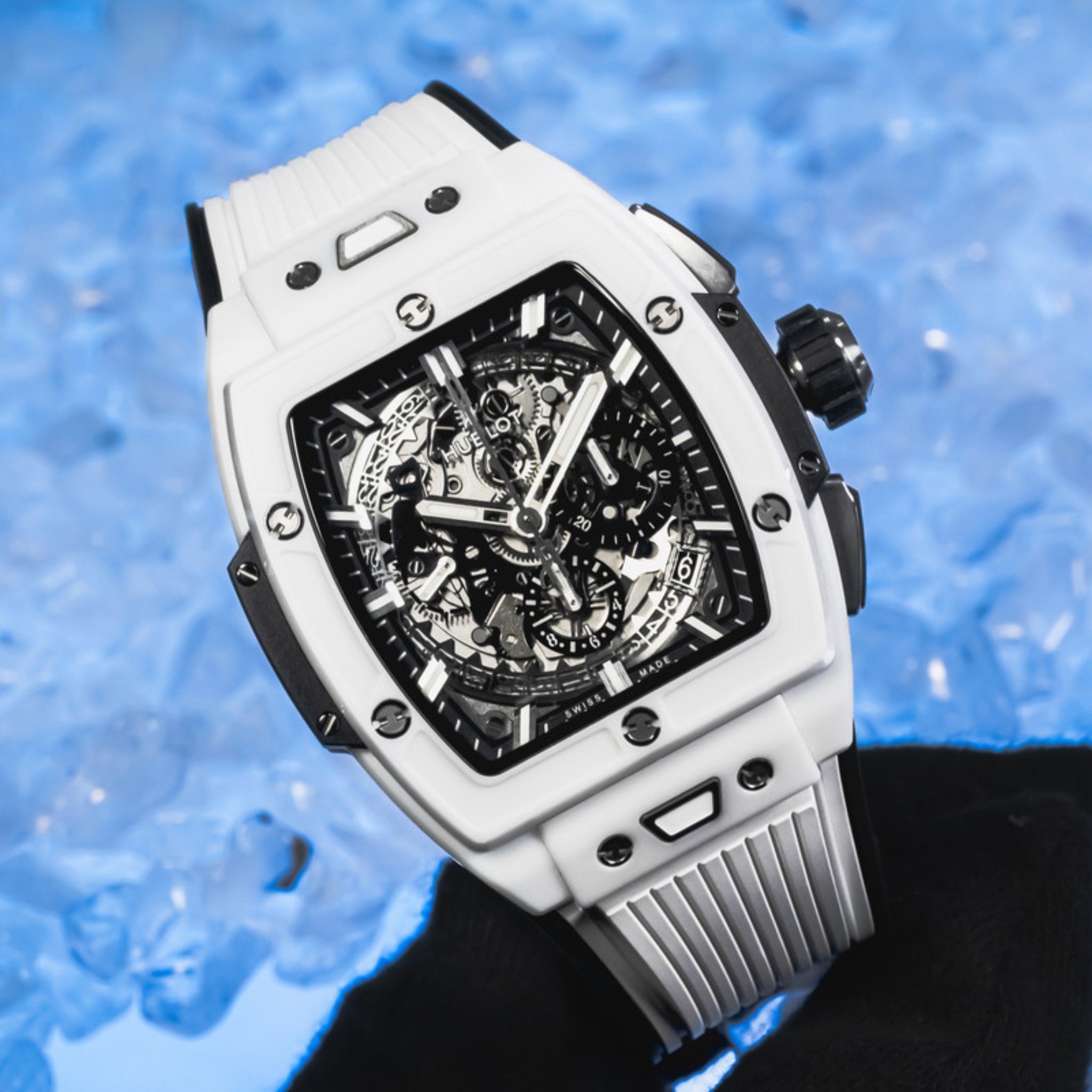 Rubber Strap For Hublot Big Bang 42mm White