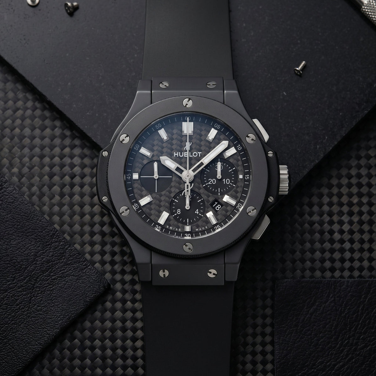 Rubber Strap - For Hublot Big Bang 44mm - Black - Helvetus