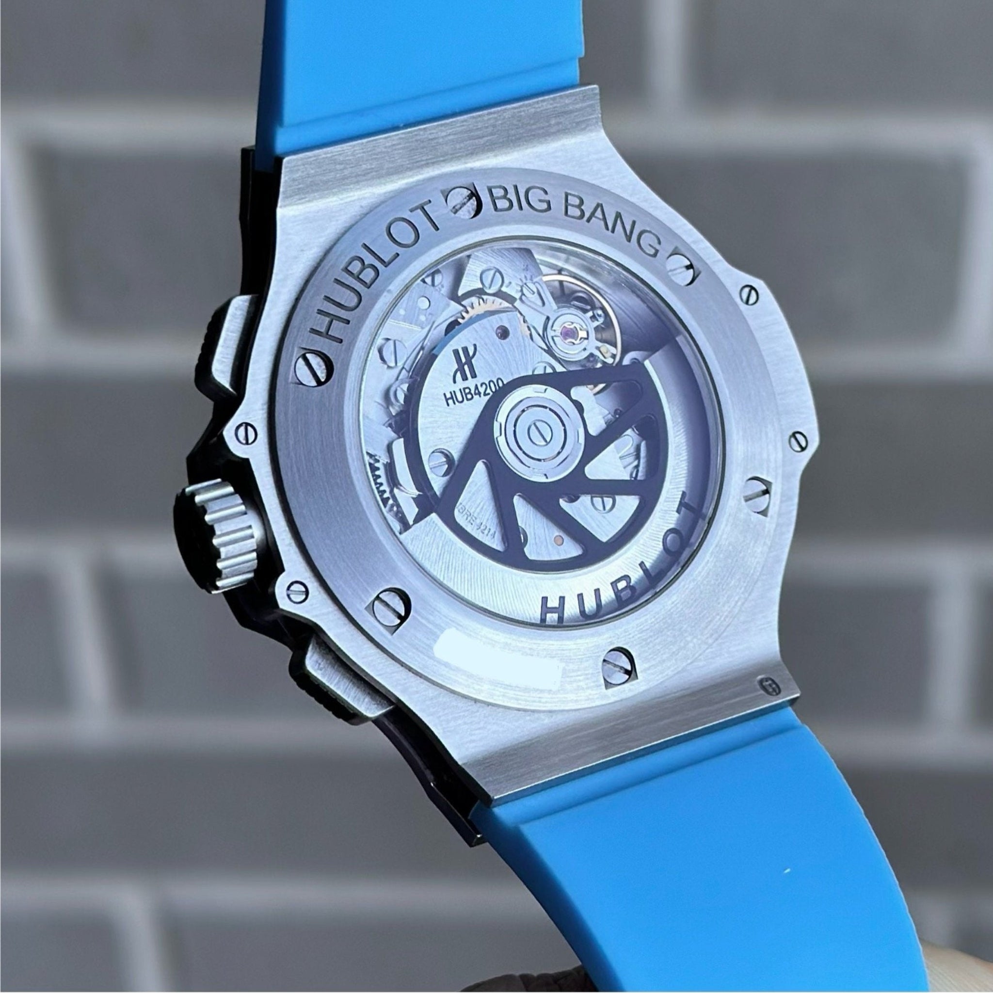 Rubber Strap - For Hublot Big Bang 44mm - Light Blue - Helvetus