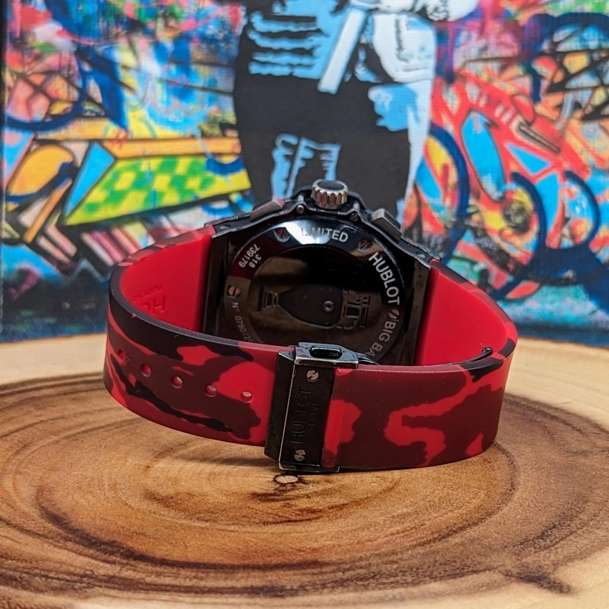 Rubber Strap - For Hublot Big Bang 44mm - Red Camo - Helvetus