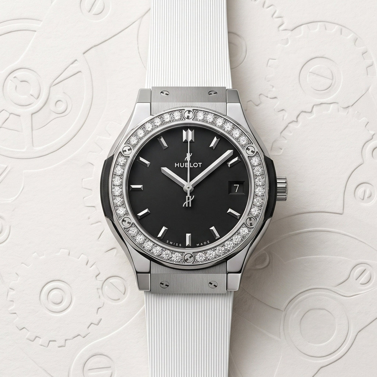 Rubber Strap - For Hublot Female Model - White - Helvetus