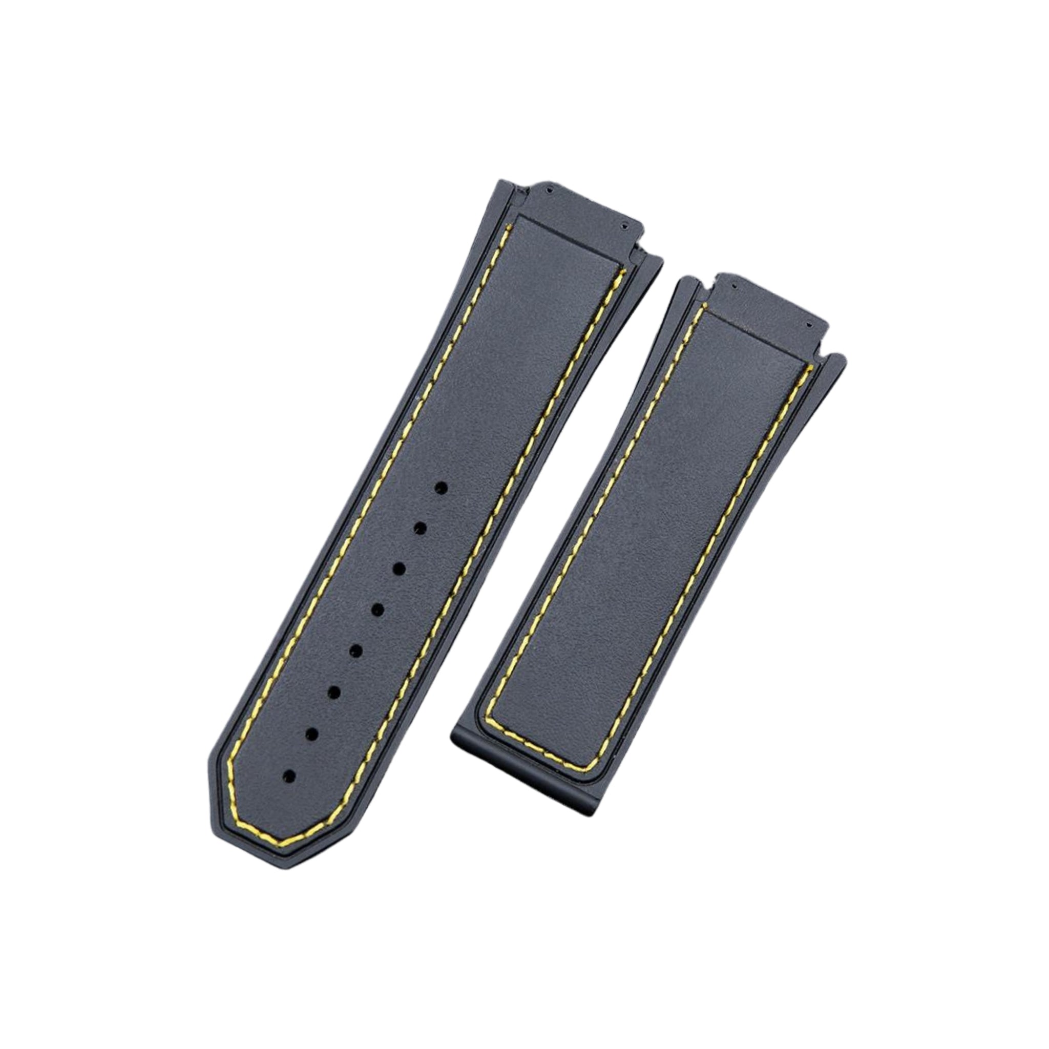 Rubber Strap - For Hublot King Power - Black/Yellow - Helvetus