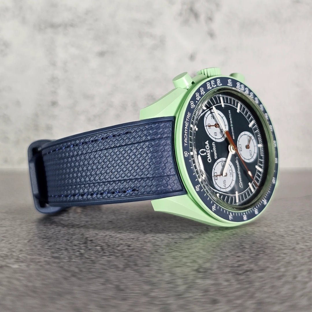 Rubber Strap - For Mission on Earth | Omega X Swatch | MoonSwatch - Blue w/Blue - Helvetus