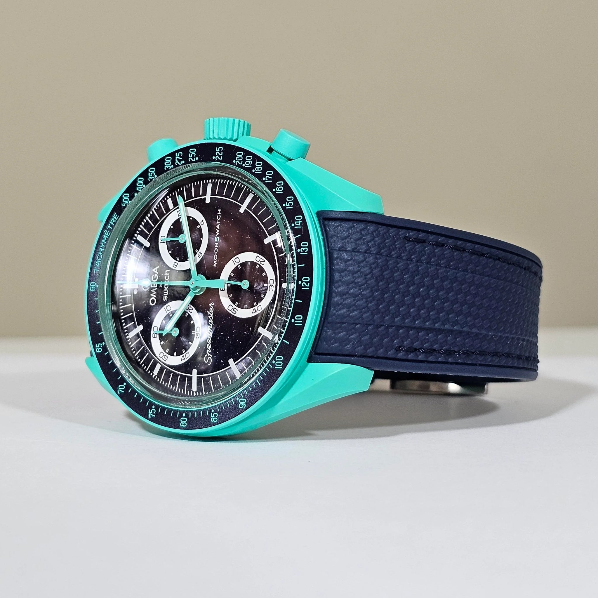 Rubber Strap - For Mission on Earth Polar Lights | Omega X Swatch | MoonSwatch - Blue w/Blue - Helvetus