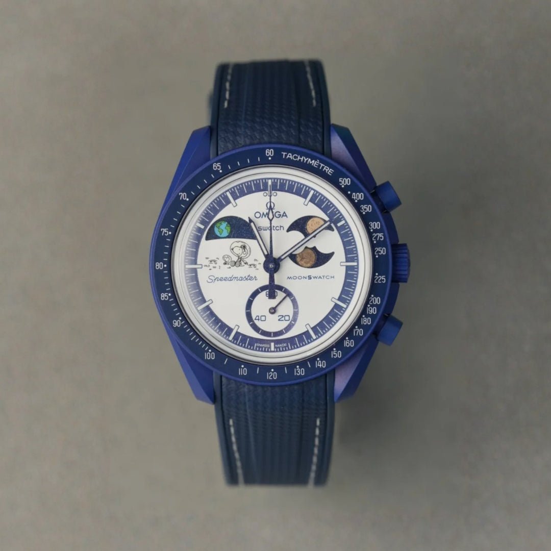 Rubber Strap - For Mission To Earthphase Moonshine Gold - Blue w/White - Helvetus