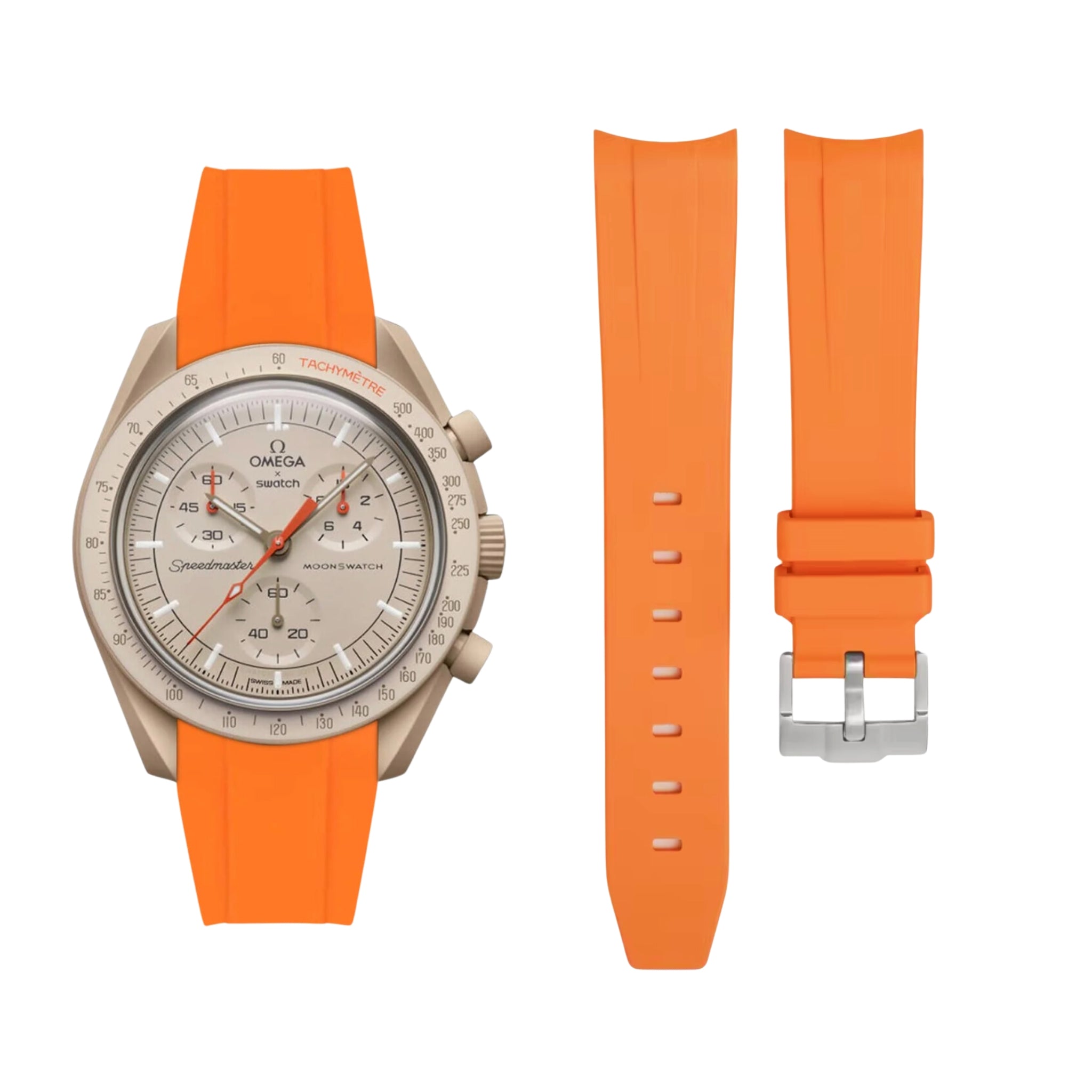 Strap for Mission to Jupiter Moonswatch in Orange - Helvetus® Switzerland