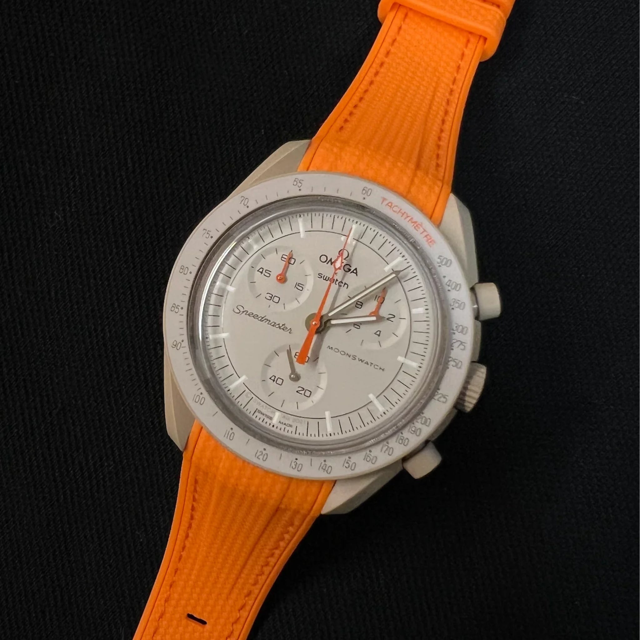 Rubber Strap - For Mission to Jupiter | Omega X Swatch | MoonSwatch - Orange w/Orange - Helvetus