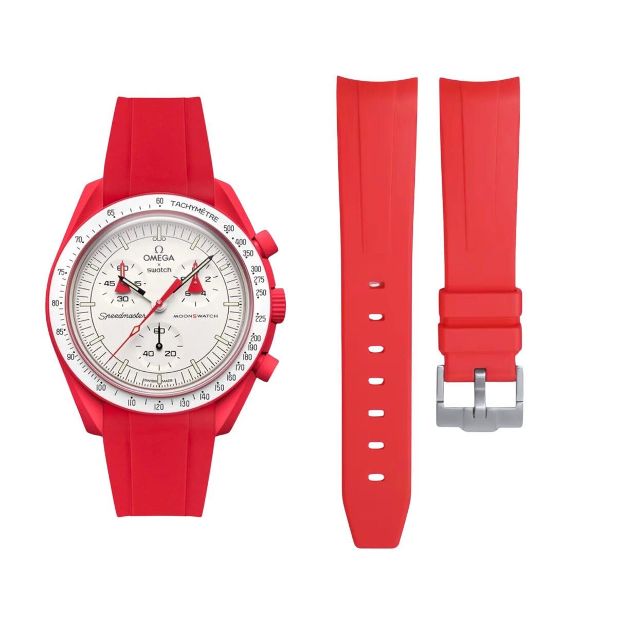 Strap for Mission to Mars Moonswatch in Red - Helvetus® Switzerland
