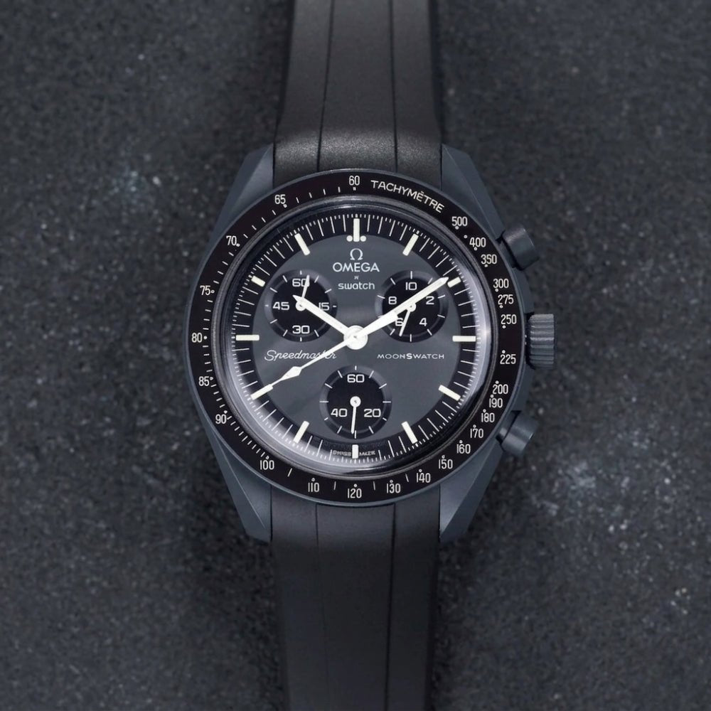 Strap for Mission to Mercury Moonswatch in Black - Helvetus