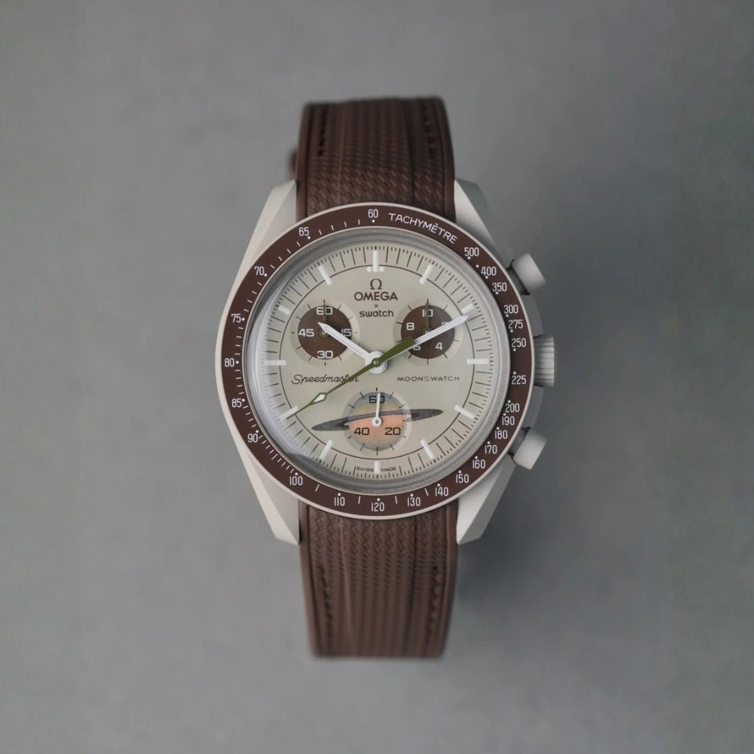 Strap for Mission to Saturn Moonswatch in Brown w/Brown - Helvetus