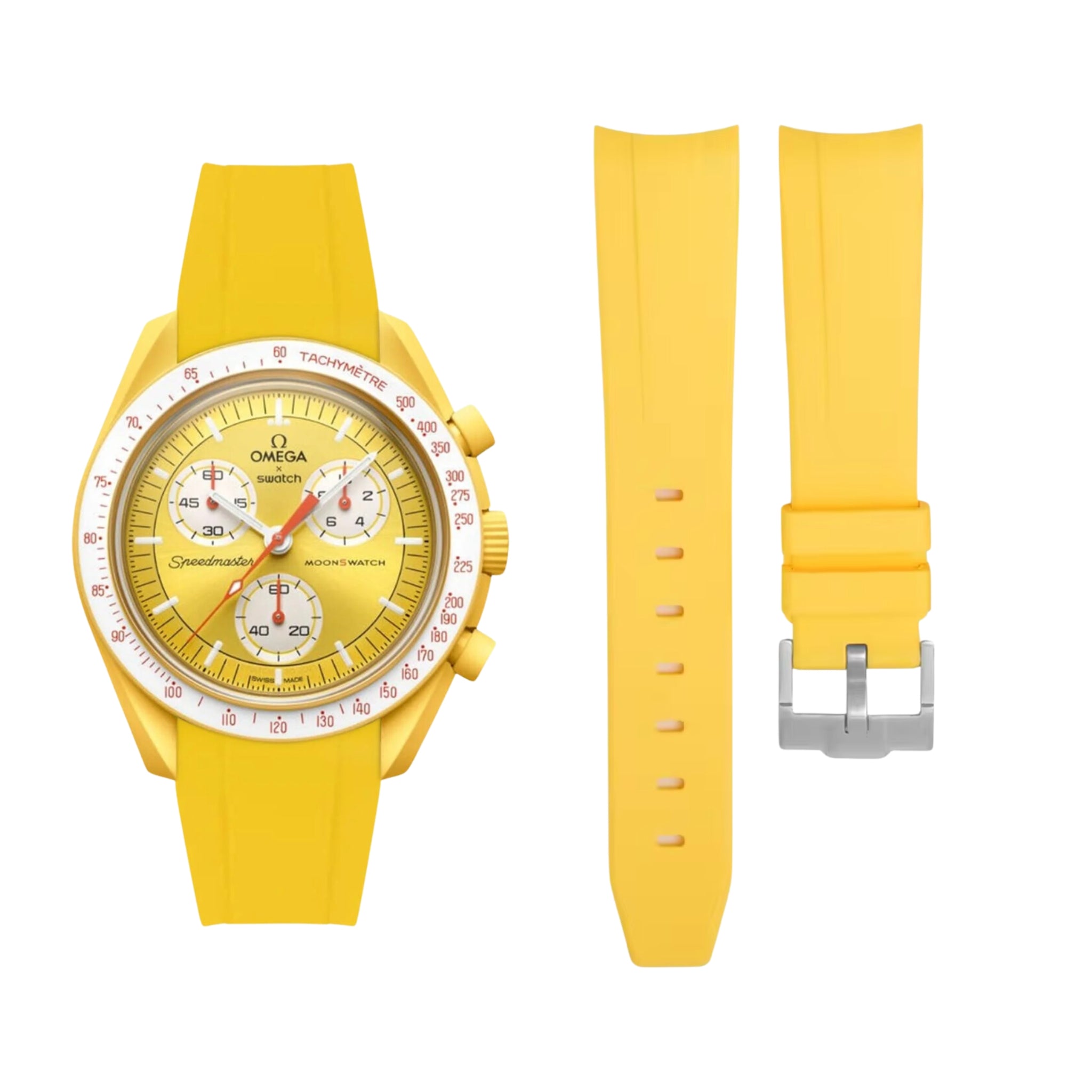 Rubber Strap - For Mission to the Sun | Omega X Swatch | MoonSwatch - Yellow - Helvetus