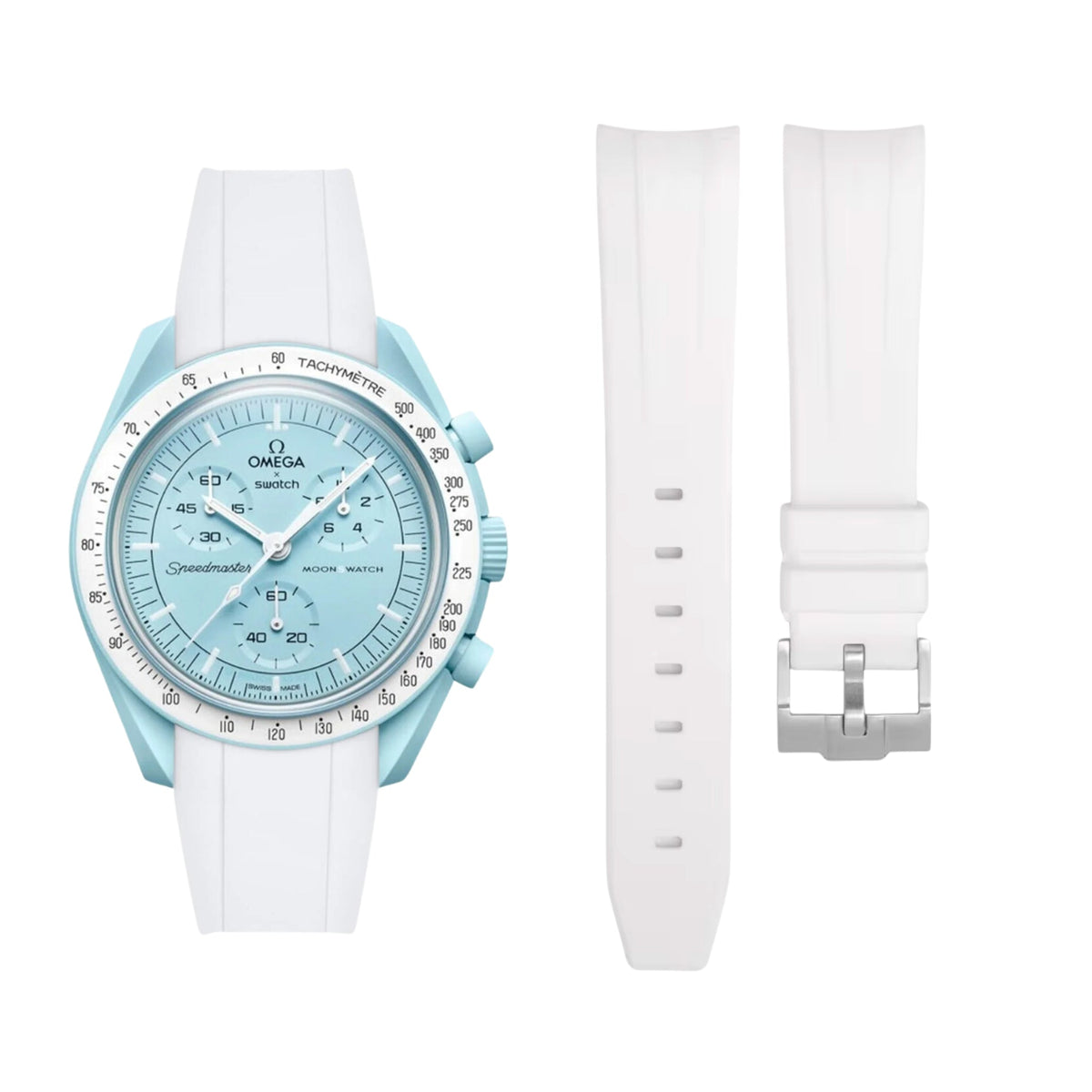 Strap for Mission to Uranus Moonswatch in White - Helvetus 
