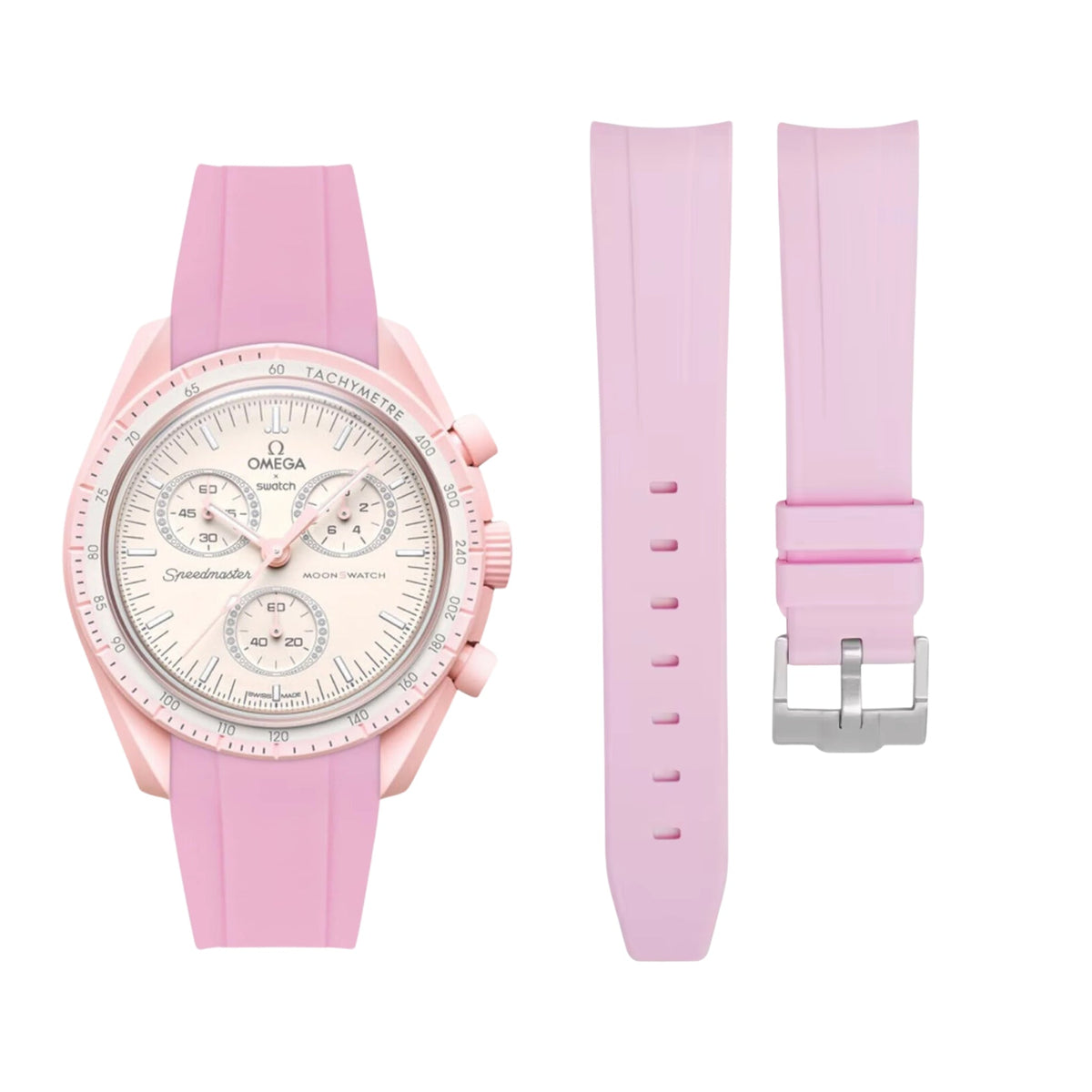 Strap for Mission to Venus Moonswatch in Pink- Helvetus® Switzerland