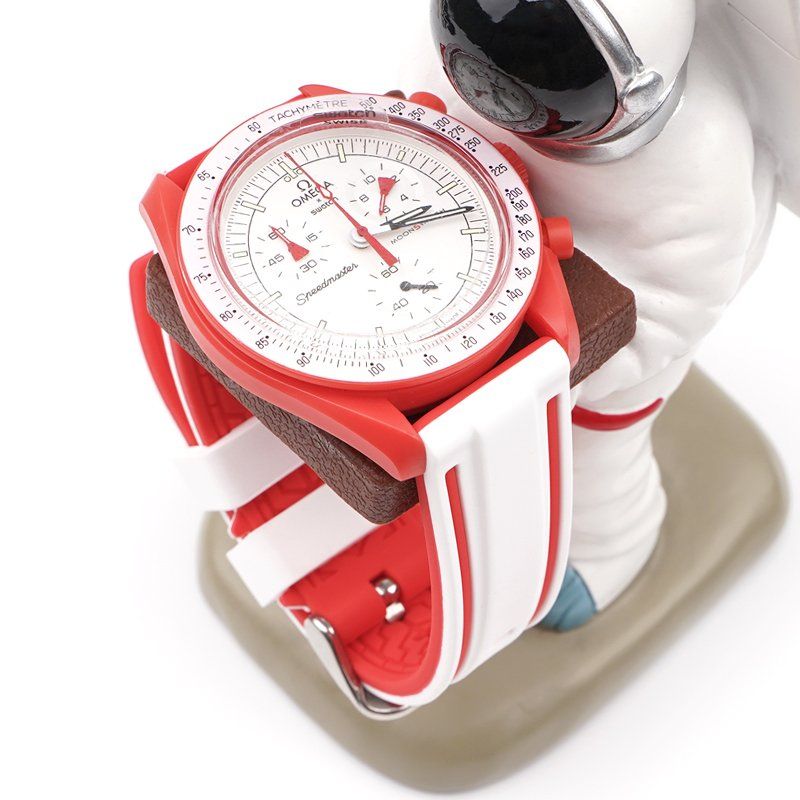 Rubber Strap - For MoonSwatch Mission to Mars - White/Red - Helvetus