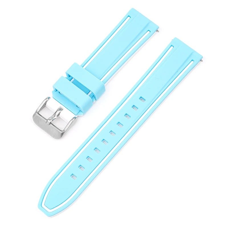 Rubber Strap - For MoonSwatch Mission to Uranus - Light Blue/White - Helvetus